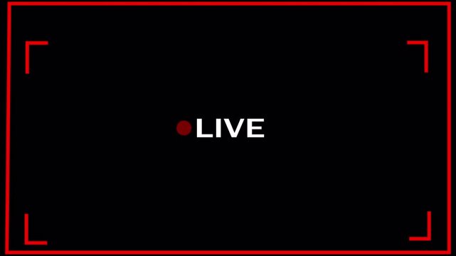 Live button Animation on transparent background,  live streaming icon animation, live streaming and broadcast icon with alpha channel.