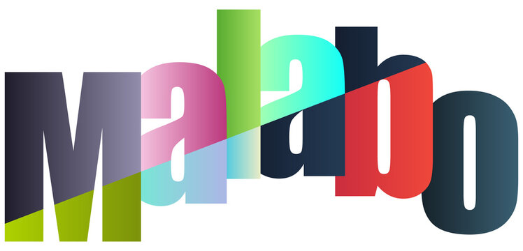 Colorful Gradient Text Design Featuring Word Malabo