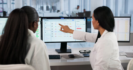 Fototapeta premium Healthcare Manager Efficiently Schedules Patient Appointments