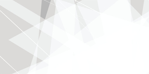 Obraz premium Abstract white and gray background with texture pattern, layered geometric triangle shapes and geometric background with overlapping transparent polygon shapes in light gray and white tones .
