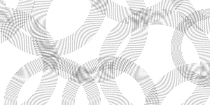 Abstract background with black lines circle and white background design Geometric design with dynamic on white background in concept, wave. circle shapes design.