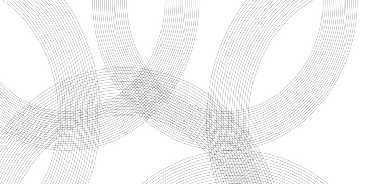 Abstract background with black lines circle and white background design Geometric design with dynamic on white background in concept, wave. circle shapes design.