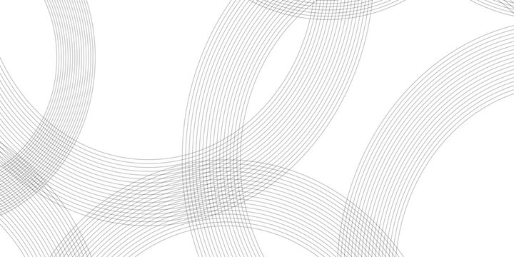 Abstract background with black lines circle and white background design Geometric design with dynamic on white background in concept, wave. circle shapes design.