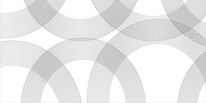 Abstract background with black lines circle and white background design Geometric design with dynamic on white background in concept, wave. circle shapes design.
