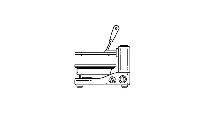 Minimalist Line Art Vector Illustration of a Kitchen Sandwich Press