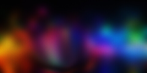 Dark abstract background showcasing vibrant, blurred light trails and a grainy texture effect. © Vector Stock