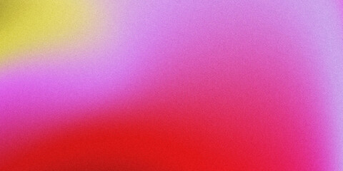 Vibrant, grainy gradient abstract background, blending warm yellow, red, pink, and purple hues with a subtle noise texture. © yun visual