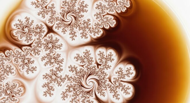 Abstract Fractal Pattern with Swirling Forms and Warm Tones