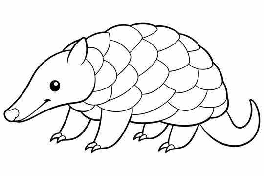 Cartoon armadillo illustration with armored back