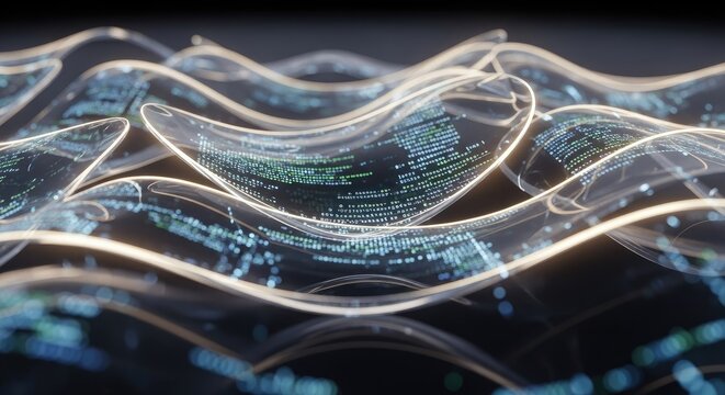 Abstract digital data streams flowing across a modern technological landscape