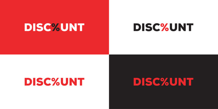 word mark discount minimalist logo design vector inspiration.