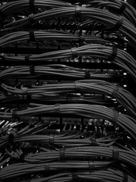 abstract internet cable on dark background 