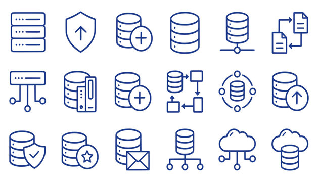 Minimal database server icon with stacked cylinder shape and simple details. Clean flat SVG design ideal for data storage, backend systems, and technology applications.