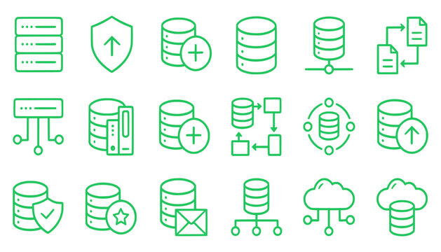 Minimal database server icon with stacked cylinder shape and simple details. Clean flat SVG design ideal for data storage, backend systems, and technology applications.