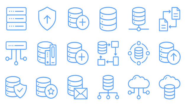 Minimal database server icon with stacked cylinder shape and simple details. Clean flat SVG design ideal for data storage, backend systems, and technology applications.