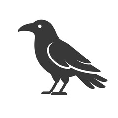 Obraz premium raven silhouette Flat Icon vector illustration