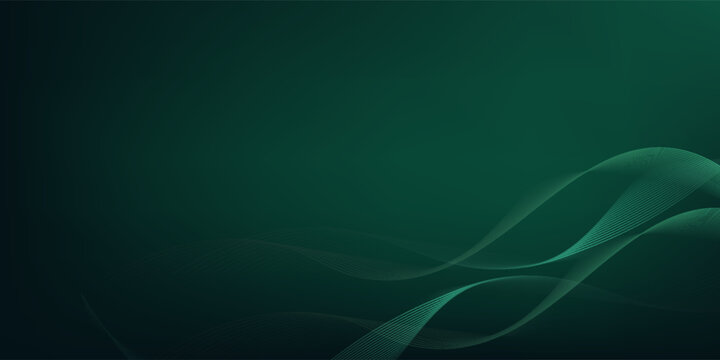 2026, Happy New Year. Luxury golden curved overlapping lines on green background. Premium design template.