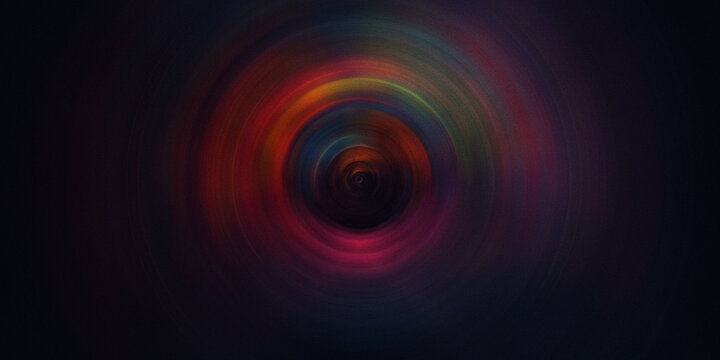 Dark background featuring swirling neon tunnel effect with circular radial motion and grainy texture for futuristic design.