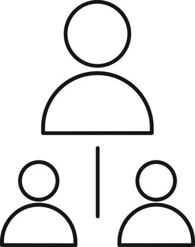 Team hierarchy icon vector with user group structure for organization management leadership and business team structure UI design