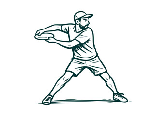 Fototapeta premium Disc Golf hand drawn simple sketch vector illustration