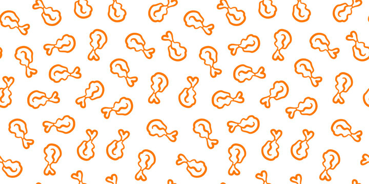 Chicken leg seamless pattern. Chicken drumstick pattern. fried chicken seamless pattern background. doodle fried chicken pattern background. fast food background.