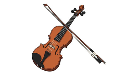 Fototapeta premium violin and bow on white background musical instrument