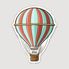 Fototapeta premium Vintage Hot Air Balloon Illustration