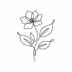 Obraz premium Minimalist Continuous Line Art Flower Illustration