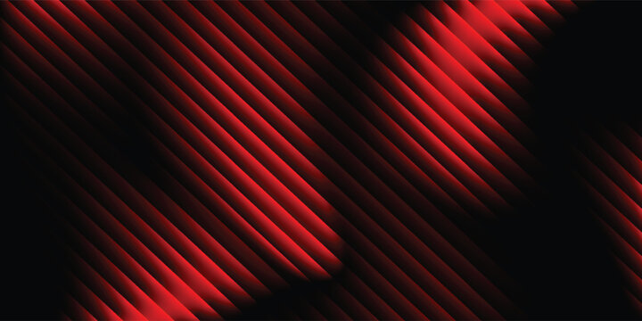 Abstract black background with glowing vertical red ribbed lines, creating a fractal glass effect, digital noise, or glitch. Editable vector illustration.