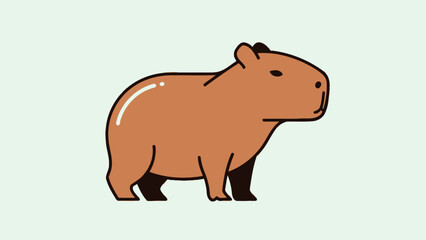 Obraz premium Cartoon Capybara Illustration Rodent Mammal Animal.