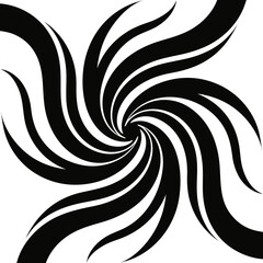 Fototapeta premium Black swirl, spiral design, abstract shape, vector graphic