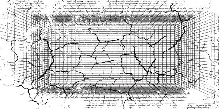 Perspective grid background 3d Vector illustration. Interior design Model projection background template. Line one point perspective. eps10