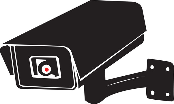 Surveillance camera icon for security and monitoring system, digital CCTV recording device illustration