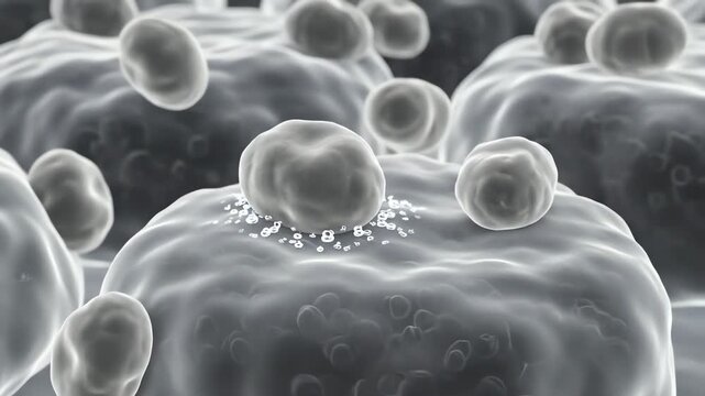 Candida adhering to epithelial cells, yeast cells attaching firmly to surface receptors