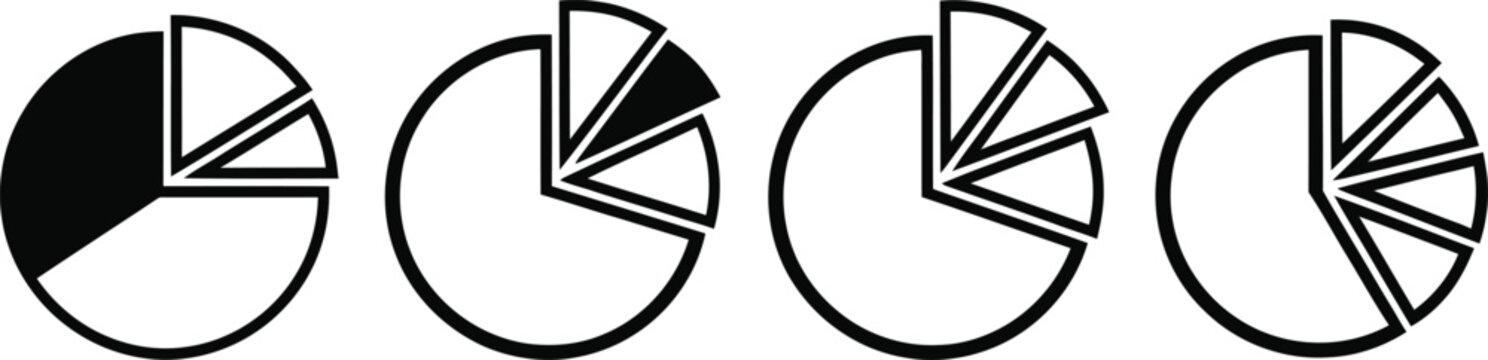 Progressive circle division a visual sequence of decreasing sections