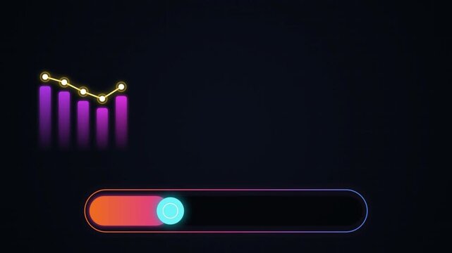 Digital Progress Bar and Data Chart Animation Graphic