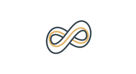 Naklejka premium Abstract Infinity Symbol: Modern Loop and Continuous Line Graphic on White Background Design