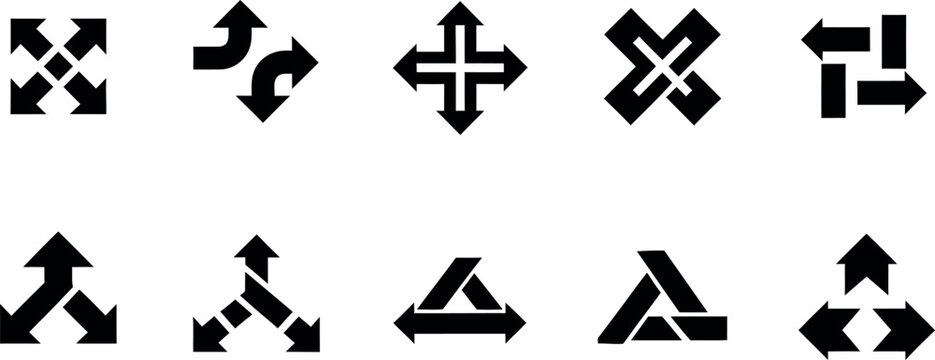minimalist vector arrows for navigation, direction, and flow in black and white. ideal for ui, ux, infographics, and business presentations.