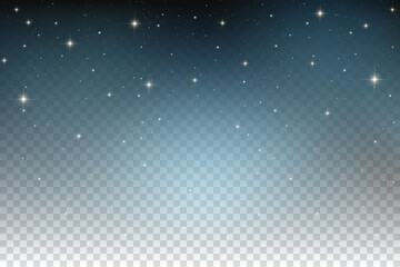 Starry sky background with gradient effect. Light blue galaxy with dust of shiny magic sparkles. Abstract cosmic glitter with particles. Winter Christmas backdrop with twinkles © Chorna_L