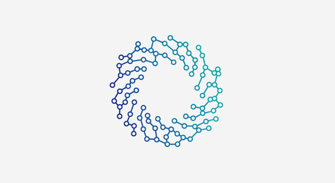 Abstract Molecular Structure Representing Connectivity, Growth, and Data Integration