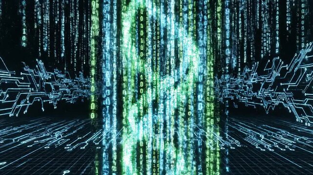 Digital Matrix Circuit Board Background