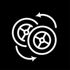 Car wheel changing icon. Wheel tyre service icon. Vector graphic, not Artificial Intelligence, logo illustration. Replaceable vector design. © Anita