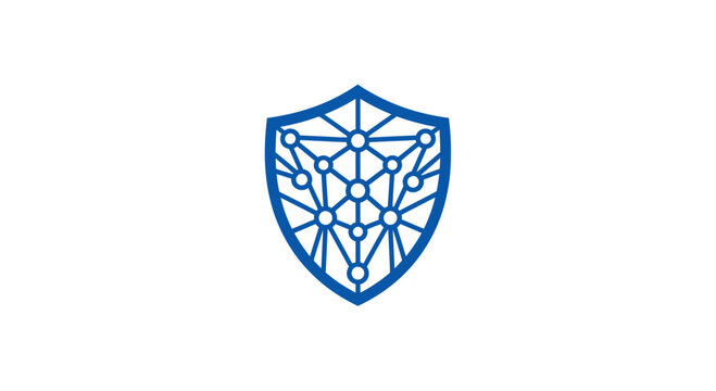 Abstract Shield Icon Illustrating Digital Data Protection and Secure Network Design