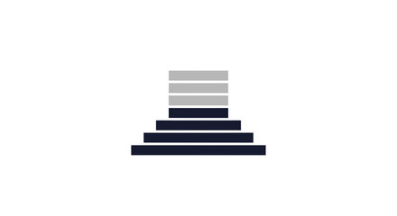 Fototapeta premium Abstract Stairway Logo Illustrates Achievement and Progress on Pristine White Background