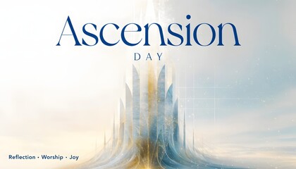 Ascension day abstract illustration with golden light
