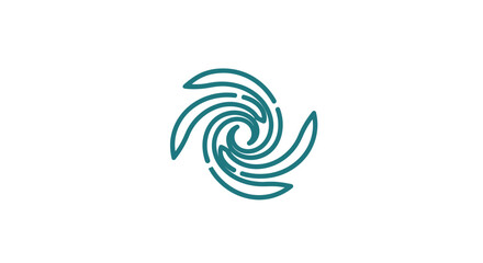 Obraz premium Abstract Teal Swirl Graphic On White Background For Logos and Design Elements