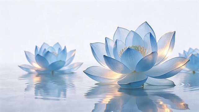 Blue lotus flowers in water