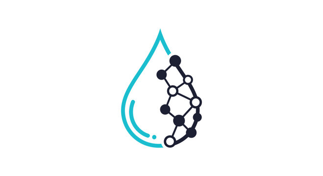 Abstract Water Molecule Depiction Illustrating Innovation and Scientific Concepts