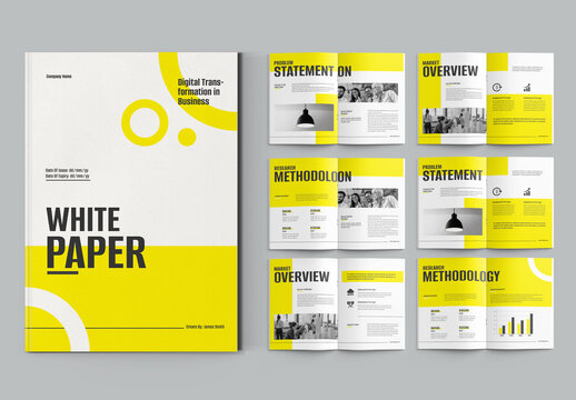Business White Paper Brochure Template Corporate Report Design