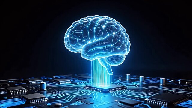 AI brain on circuit board